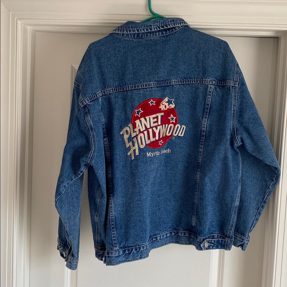 Planet Hollywood Men’s Vintage Blue Denim Jacket from 1998 - Picture 1 of 9